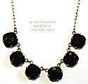 La Vie Golden 6-Stone Jet Necklace