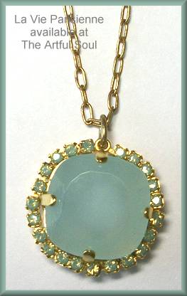 La Vie Golden Pillow Ice Blue Necklace