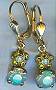La Vie Golden Small Peruvian Opal Crystal Earrings