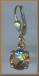 La Vie Golden 8mm Round Champagne Crystal Earrings