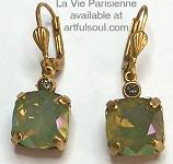 La Vie Golden Celadon Medium Earrings