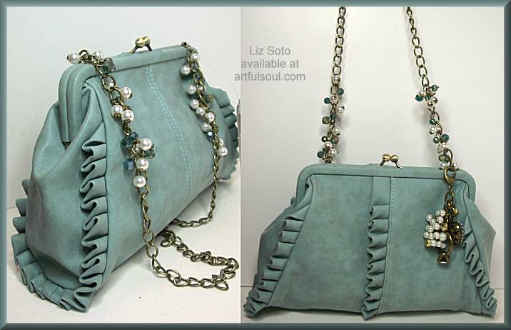 Liz Soto Aqua Ruffled Bag