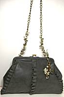 Liz Soto Off-Black Ruffled Bag