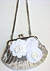Liz Soto Silver White Flower Bag