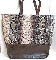 Liz Soto Brown Python 2-in-1 Tote