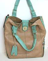 Liz Soto Tan/Turquoise 2-in-1 Tote