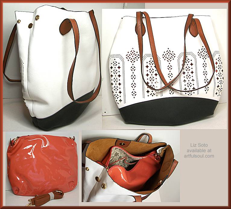 Liz Soto White Cut-Out 2-in-1 Tote