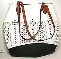 Liz Soto White Cut-Out 2-in-1 Tote