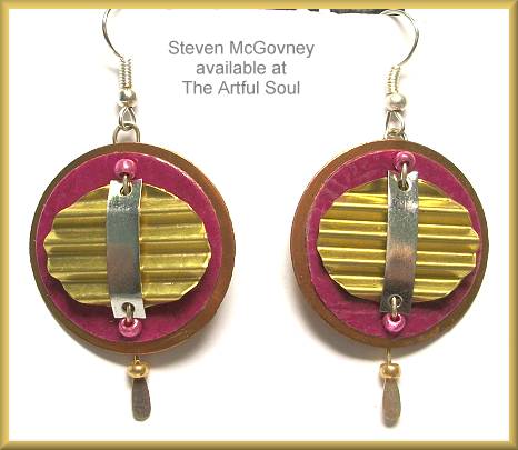 McGovney Round Raspberry Corrugated Earrings