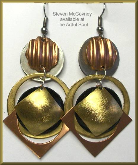 McGovney Squares in Ring Dome Earrings