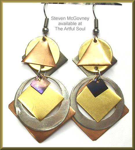 McGovney Trimetal Mixed Geo Holes Earrings