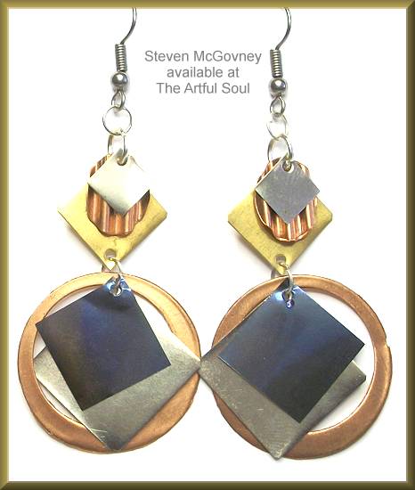McGovney Big Blue Square Holes Earrings