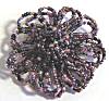 Beaded Flower Pin-Purple