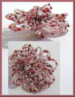 Beaded Flower Pin-Pink Multi