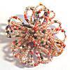 Beaded Flower Pin-Peach