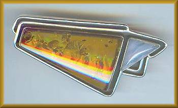 Amber Blue Lace Agate Pin