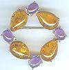 Amber and Amethyst Pin