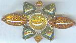 Yellow and Green Amber Pin
