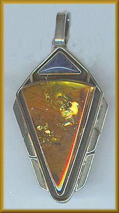 Amber Lapis Pendant