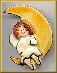 Art to Wear Crescent Moon Angel Pin