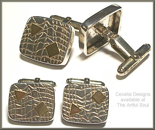 Cecelia Designs Silver/Gold Cuff Links