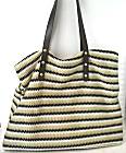 Simmons Zip Beach Tote-Tan Stripe