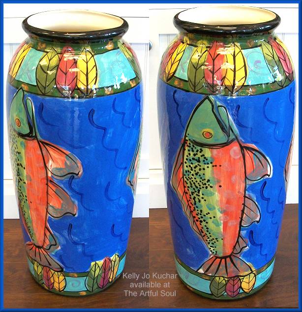 Kelly Jo Autumn Trout  Large Vase