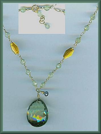 Rachel Rose 18kt Green Amethyst Necklace