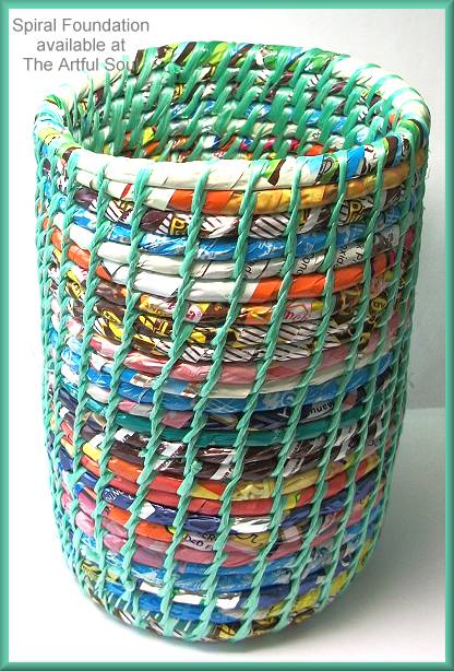 Spiral Recycled Plastic Mint/Multi Wine Holder