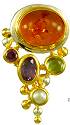 Michou Amber Organic Cluster Earrings