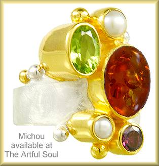 Michou Amber Organic Cluster Ring