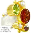 Michou Amber Organic Cluster Ring