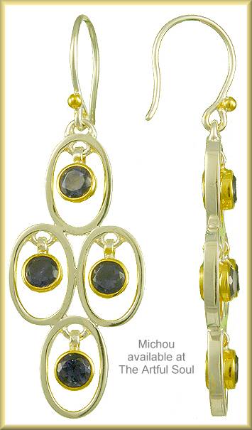 Michou Iolite Ovals Earrings
