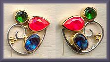 Michou Mardi Gras Cluster Earrings