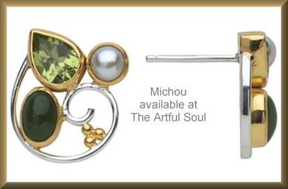 Michou Eucalyptus Scrolls Earrings