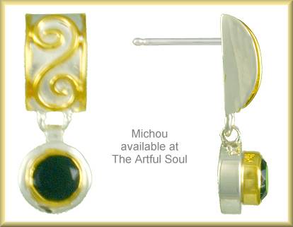 Michou Onyx Scrolls Earrings