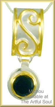 Michou Onyx Scrolls Pendant