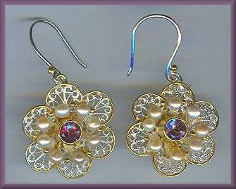 Michou Filigree Flower Earrings