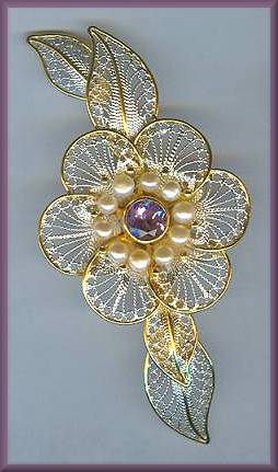 Michou Filigree Flower Pin