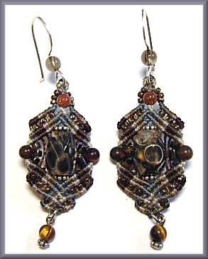 Marley Wong Brown/Gray Woven Earrings