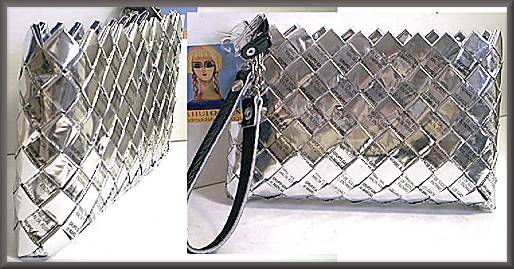 Nahui Ollin Rosy Cheeks Silver Wristlet