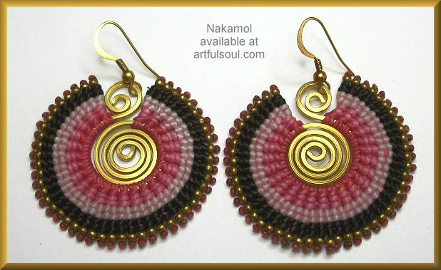 Nakamol Pink/Multi Woven Circle Earrings