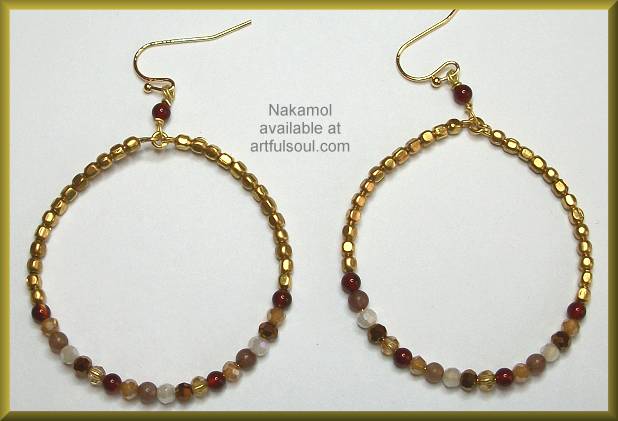 Nakamol Natural Big Beaded Loop Earrings