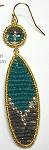 Nakamol Green/Gold Elongated Earrings