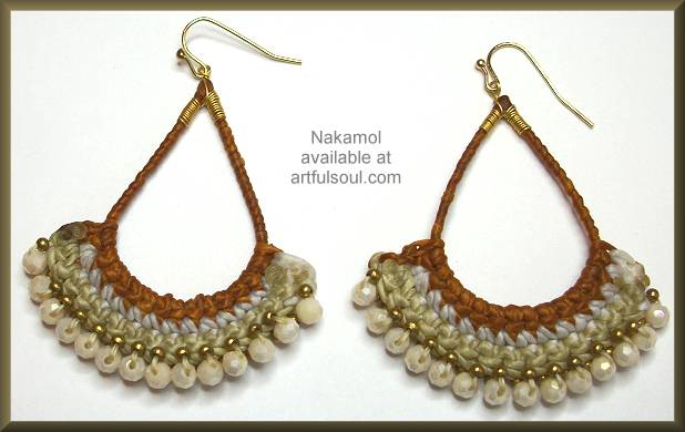 Nakamol Cream/Tan Arc Earrings