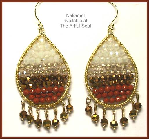 Nakamol Large Fringe Teardrop Earrings, Earth/Gold