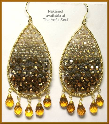 Nakamol Jumbo Fringed Teardrop Earrings, Bronze/Gold