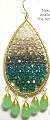 Nakamol Jumbo Fringed Teardrop Earrings, Green/Gold
