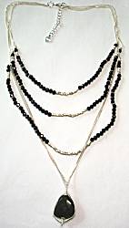 Nakamol Multi-Chain Necklace, Black/Silver