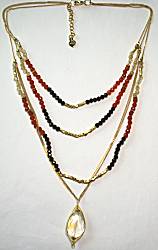 Nakamol Multi-Chain Necklace, Orange/Gold